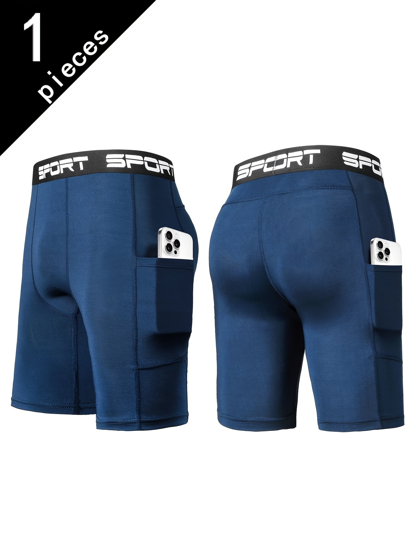 Męskie Kompresyjne Spodenki Rowerowe i Fitness z Kieszeniami