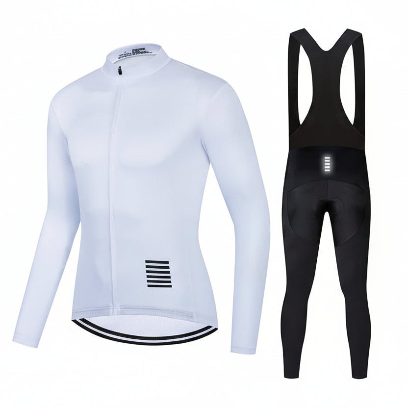 Profesjonalny Zestaw Rowerowy w Neutralnych Kolorach z Długim Rękawem