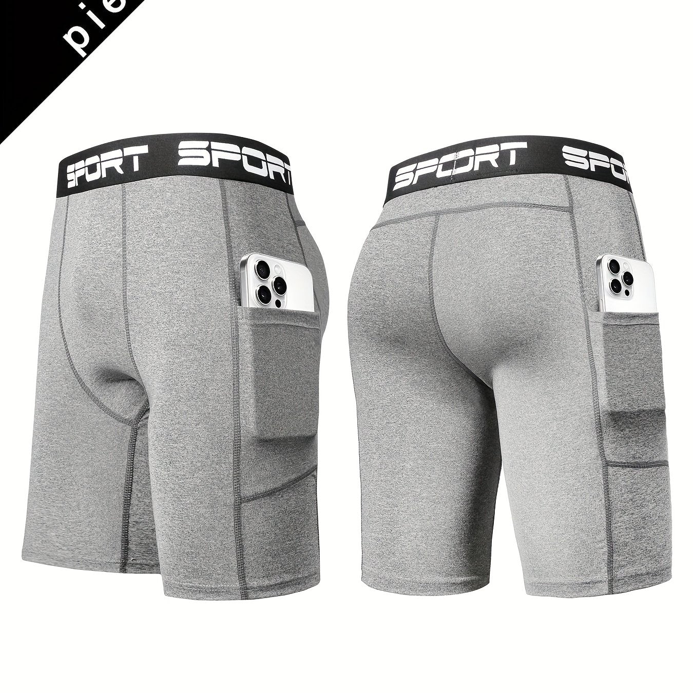 Męskie Kompresyjne Spodenki Rowerowe i Fitness z Kieszeniami