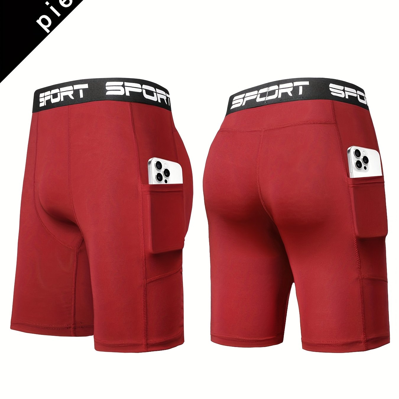 Męskie Kompresyjne Spodenki Rowerowe i Fitness z Kieszeniami