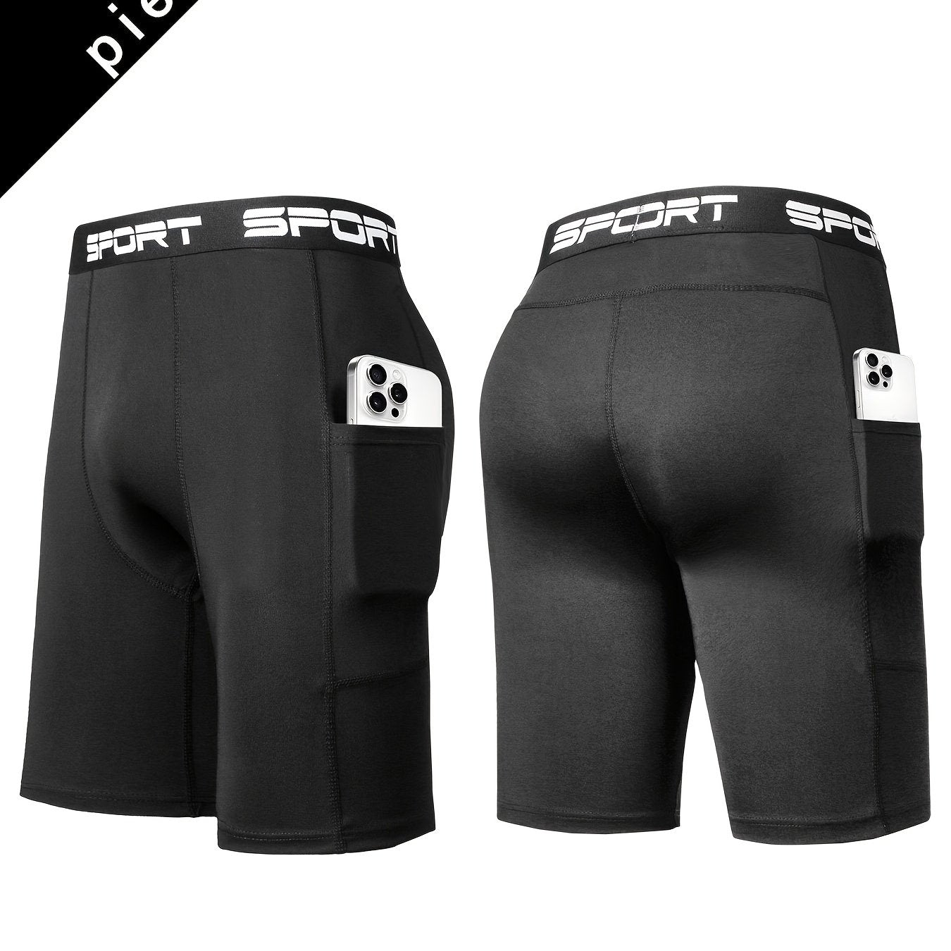 Męskie Kompresyjne Spodenki Rowerowe i Fitness z Kieszeniami