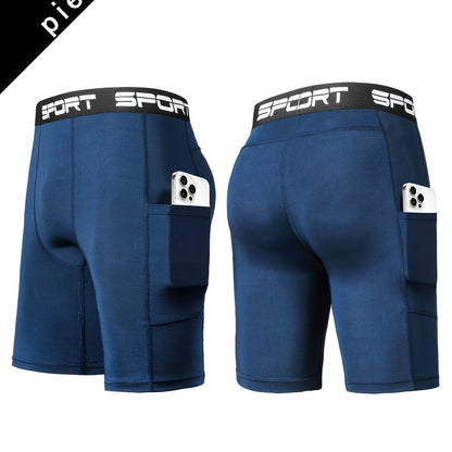 Męskie Kompresyjne Spodenki Rowerowe i Fitness z Kieszeniami