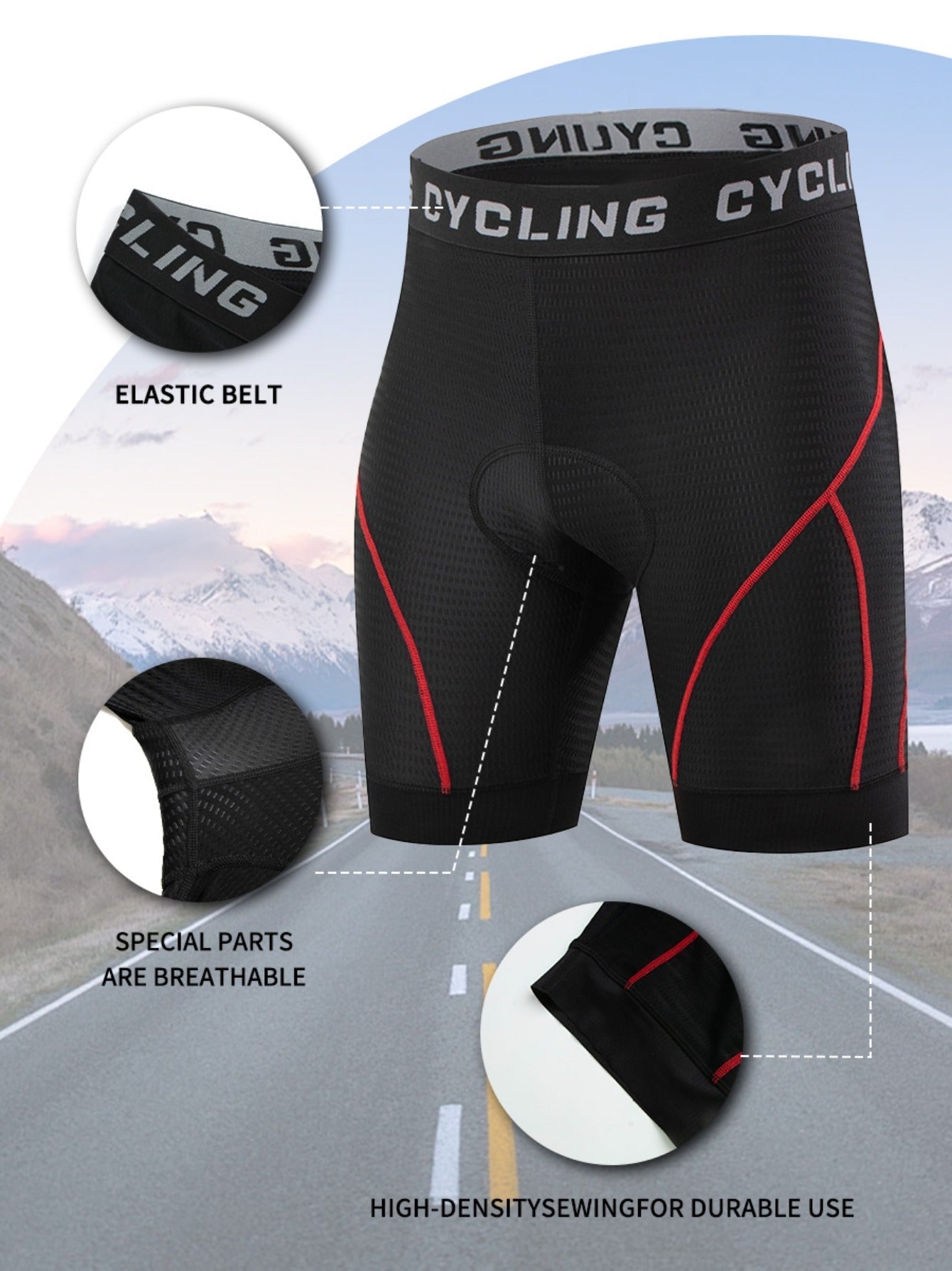 Spodenki rowerowe z wyściółką 3D (bez spodenek wewnętrznych)