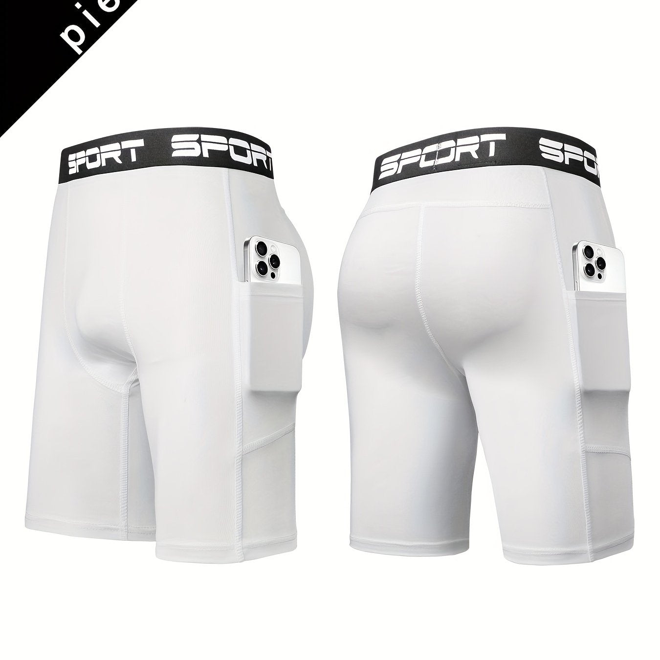 Męskie Kompresyjne Spodenki Rowerowe i Fitness z Kieszeniami