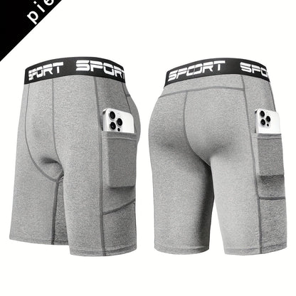 Męskie Kompresyjne Spodenki Rowerowe i Fitness z Kieszeniami